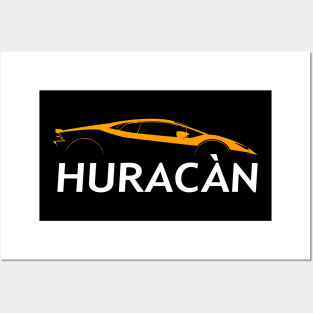 Huracan silhouette Posters and Art